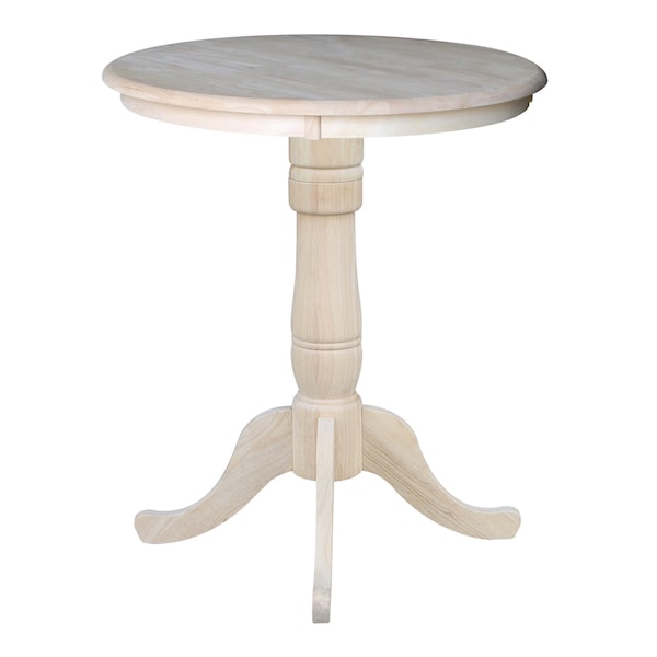 International Concepts Round 30 in Round Top Pedestal Table, 40.9 inH, Unfinished, 30 W, 30 L, 40.9 in H, Wood, Unfinished K-30RT-6B-2 - main